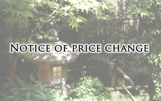 Notice of price change