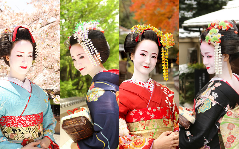 舞妓写真を京都の背景で