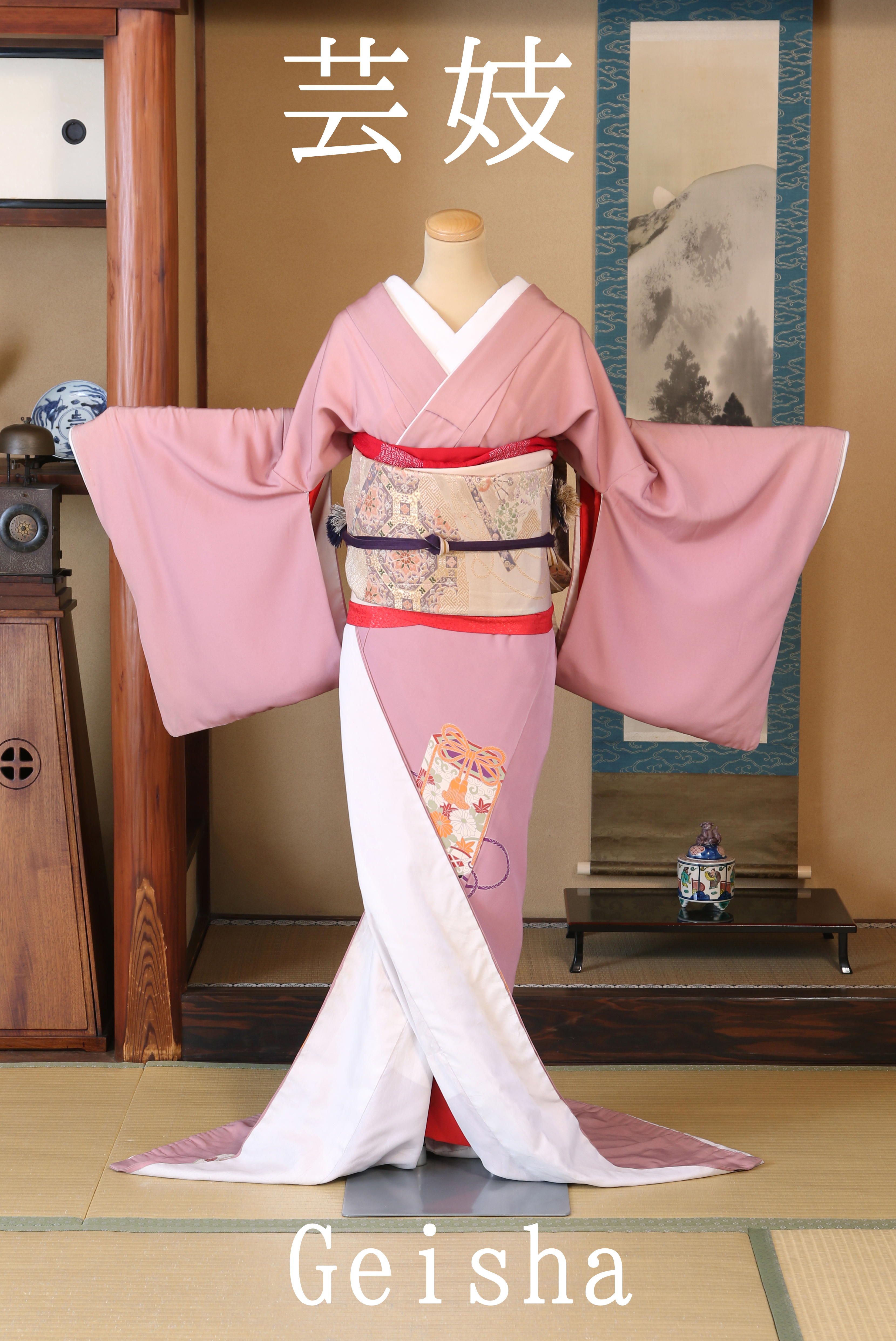 ピンク芸者 Generic 芸者の置物韓服人形、歌舞伎像、家の装飾のための韓服芸者人形, ピンク