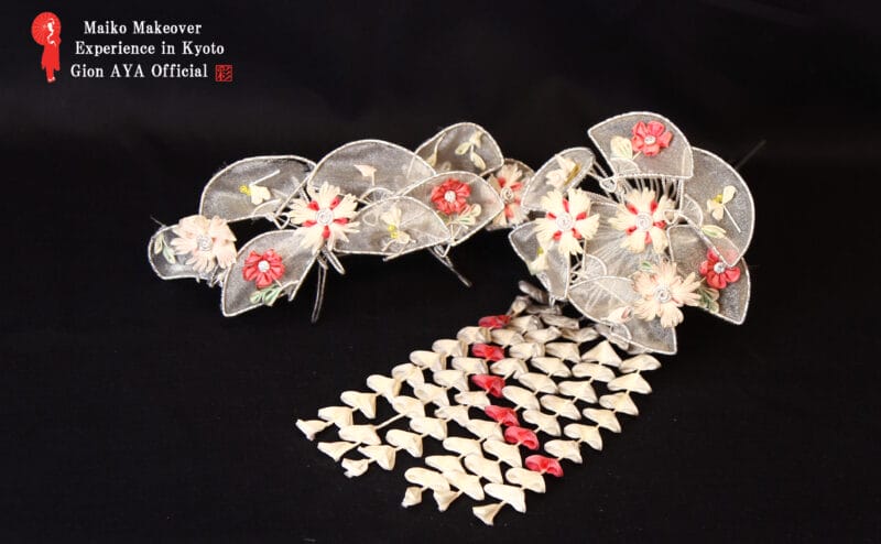 Maiko August Japanese ornamental hairpin (KANZASHI)